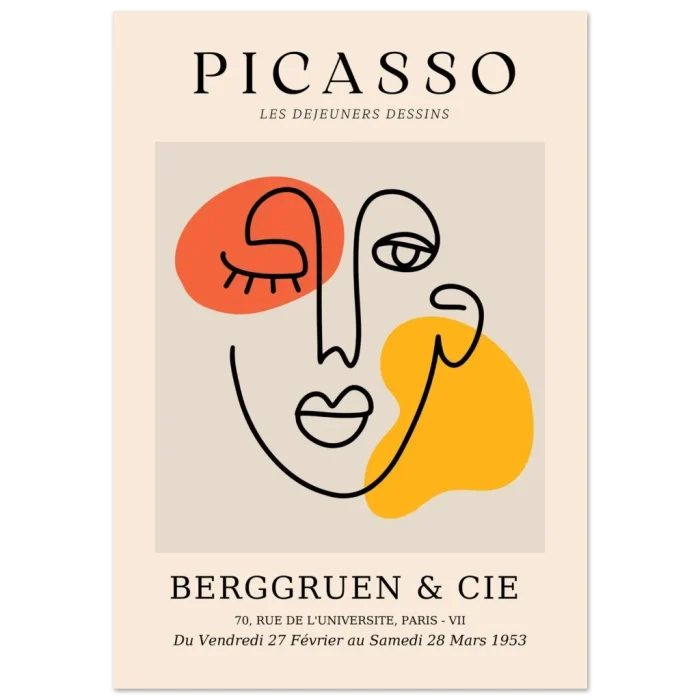 Picasso Abstract Face Art Print: Premium Matte Paper Poster - Image 2