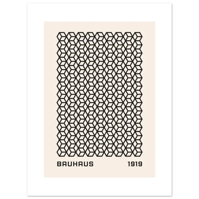 Bauhaus Geometric Cubes Art Print – Premium Matte Paper Poster with Iconic 1919 Design - Image 2