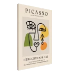 Abstract Picasso Face Line Art Print – Modern Minimalist Wall Art with Organic Shapes and Earth Tones - Image 4