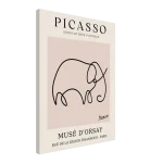 Minimalist Picasso Elephant Line Art Poster – Modern Animal Sketch Canvas Print in Blush Pink - Image 5