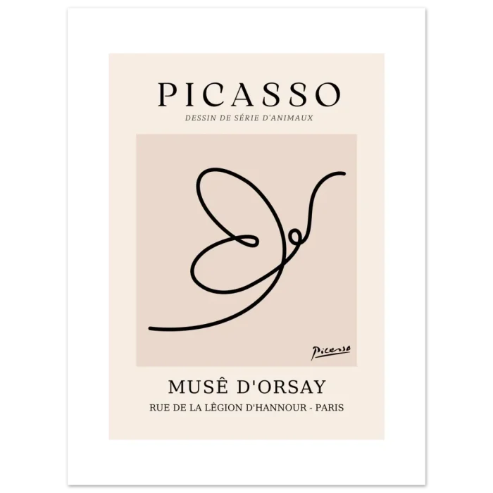 Minimalist Picasso Line Art Poster - Abstract Dove of Peace Print on Premium Matte Paper - Image 3