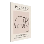 Minimalist Picasso Elephant Line Art Poster – Modern Animal Sketch Canvas Print in Blush Pink - Image 4