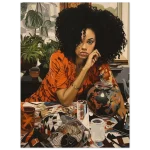 Vibrant Contemporary Portrait Matte Paper Poster - Lush Greenery & Bold Hues - Image 6