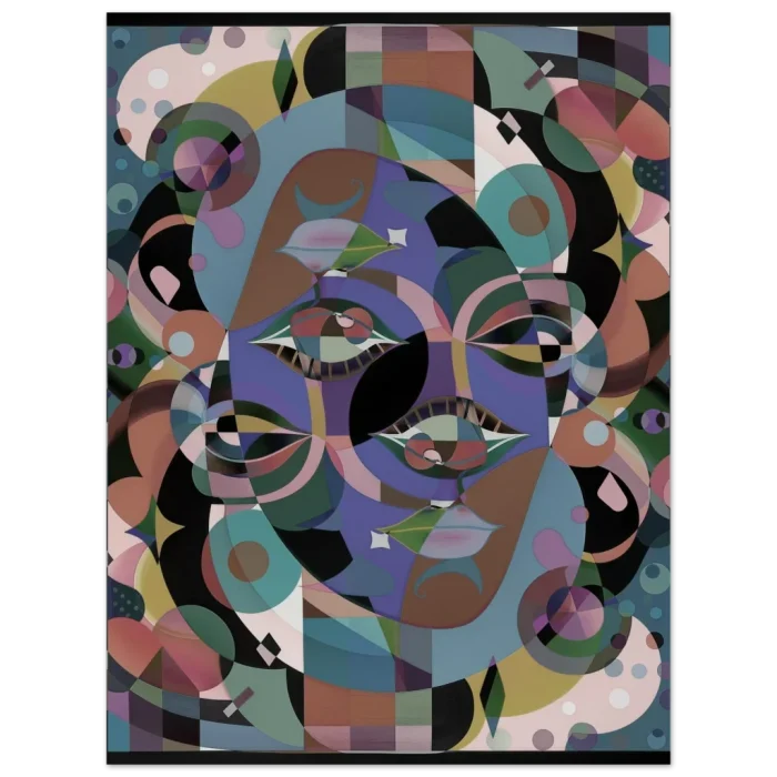 Abstract Geometric Face Art Print - Premium Matte Paper Poster in Multiple Sizes - Image 6
