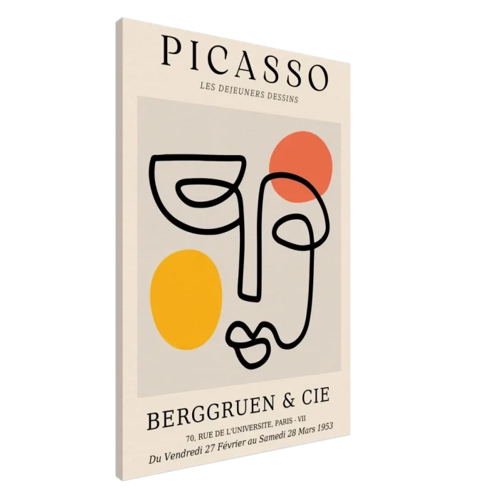 Minimalist Picasso Exhibition Poster - Abstract Faces Modern Art Canvas Print - Image 3