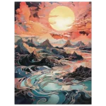 Abstract Sunset River Poster - Vibrant Waters & Golden Skies in 6 Sizes - Image 3