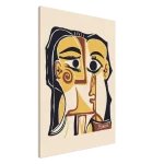 Abstract Cubist Face Canvas Art – Modern Expressionist Wall Decor in Warm Tones, Your Choice of Sizes - Image 3
