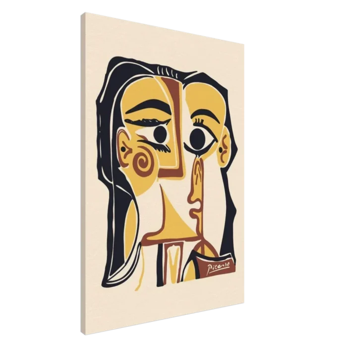 Abstract Cubist Face Canvas Art – Modern Expressionist Wall Decor in Warm Tones, Your Choice of Sizes - Image 3