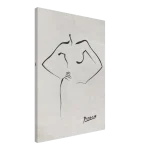 Picasso-Inspired Minimalist Female Form Canvas Print – Elegant Black & White Line Art for Modern Interiors - Image 4