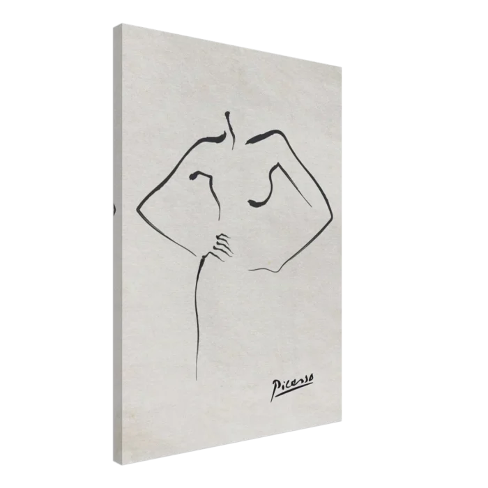 Picasso Minimalist Female Form Canvas Print – Elegant Black & White Line Art for Modern Interiors - Image 4