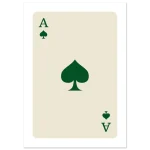Minimalist Ace of Spades Card Art Poster - Deep Green & Cream Classic Semi-Glossy Print
