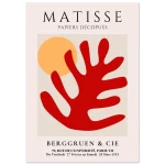 Matisse-Inspired Cut-Out Art Print: Vibrant Red & Orange Classic Semi-Glossy Paper Poster