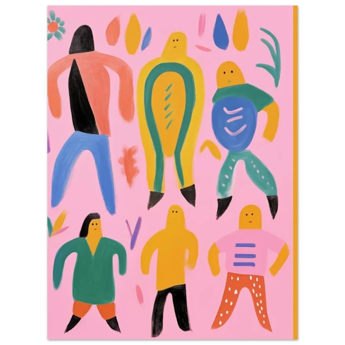 Abstract Joyful Figures 40 x 50 - Premium Matte Paper Poster in Vibrant Pink and Bold Hues - Image 6