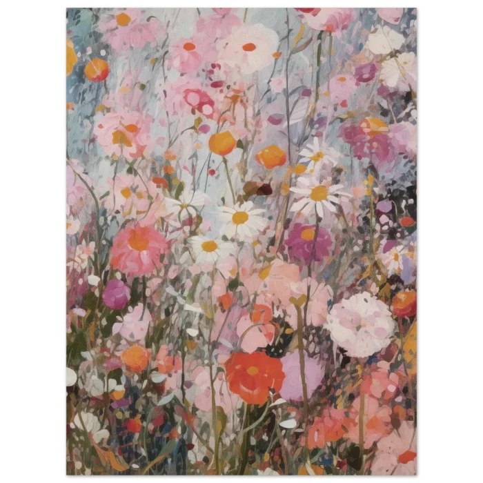 Abstract Wildflower Meadow Art Print - Premium Matte Paper Poster in Multiple Sizes - Image 2