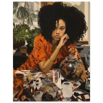 Vibrant Contemporary Portrait Matte Paper Poster - Lush Greenery & Bold Hues - Image 5