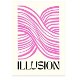 Vibrant Pink Woven Illusion Art Print - Classic Semi-Glossy Paper Poster in Your Choice of Sizes