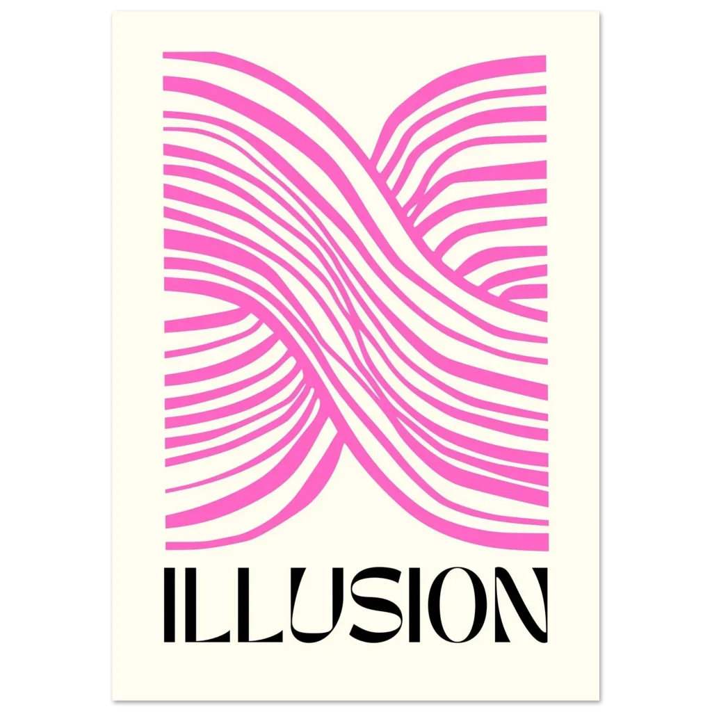 a2f6e5b4-c4cc-48fb-bf54-1a33c4c3c8ae.webp Vibrant Pink Woven Illusion Art Print - Classic Semi-Glossy Paper Poster in Your Choice of Sizes - Image 1