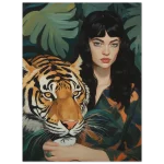 Jungle Serenity: Enigmatic Woman & Tiger - Premium Matte Paper Poster in various sizes - Image 2