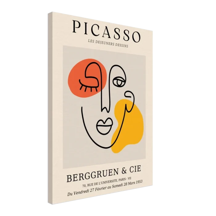 Abstract Picasso Face Line Art Canvas – Modern Expressionist Wall Art in Vibrant Hues - Image 5