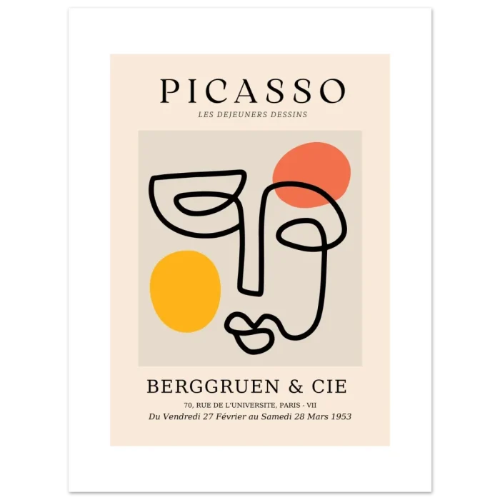 Minimalist Picasso Abstract Line Art Face Poster – Premium Matte Paper for Modern Decor - Image 3