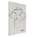 Picasso-Inspired Minimalist Female Form Canvas Print – Elegant Black & White Line Art for Modern Interiors - Image 3