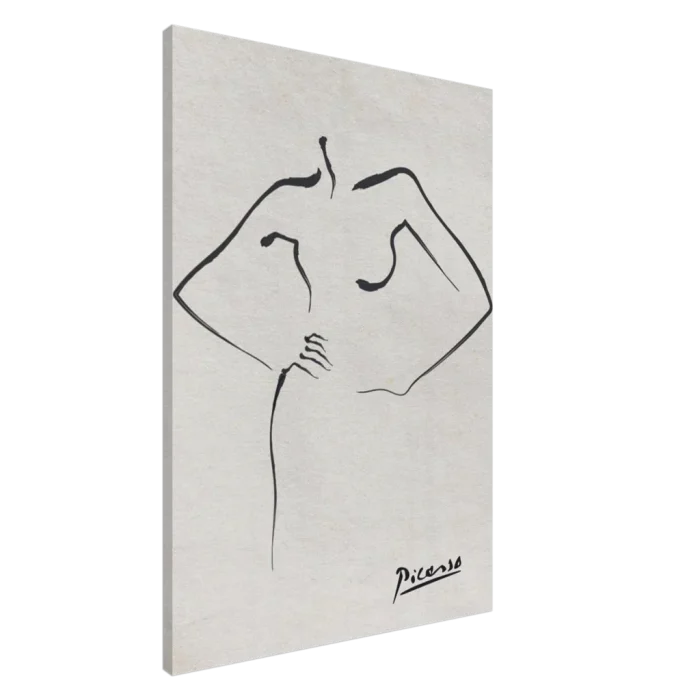Picasso Minimalist Female Form Canvas Print – Elegant Black & White Line Art for Modern Interiors - Image 3