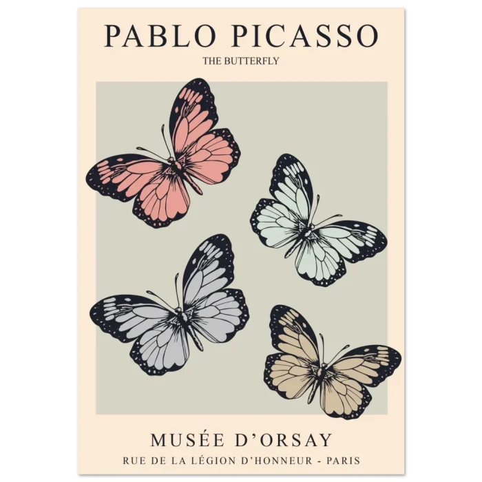 Picasso Butterfly Collection Art Print – Premium Matte Paper Poster in Multiple Sizes - Image 2