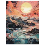 Abstract Sunset River Poster - Vibrant Waters & Golden Skies in 6 Sizes - Image 2