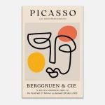 Minimalist Picasso Exhibition Poster - Abstract Faces Modern Art Canvas Print - Image 6