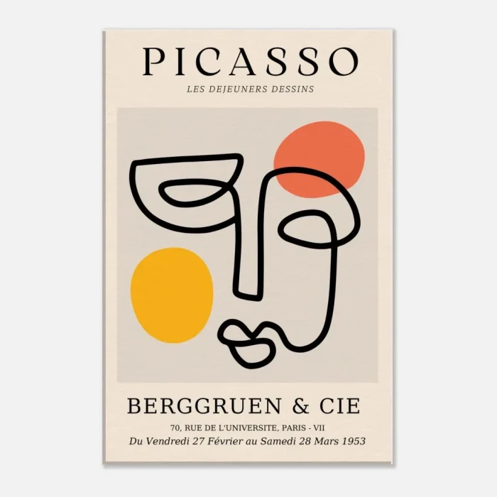 Minimalist Picasso Exhibition Poster - Abstract Faces Modern Art Canvas Print - Image 6
