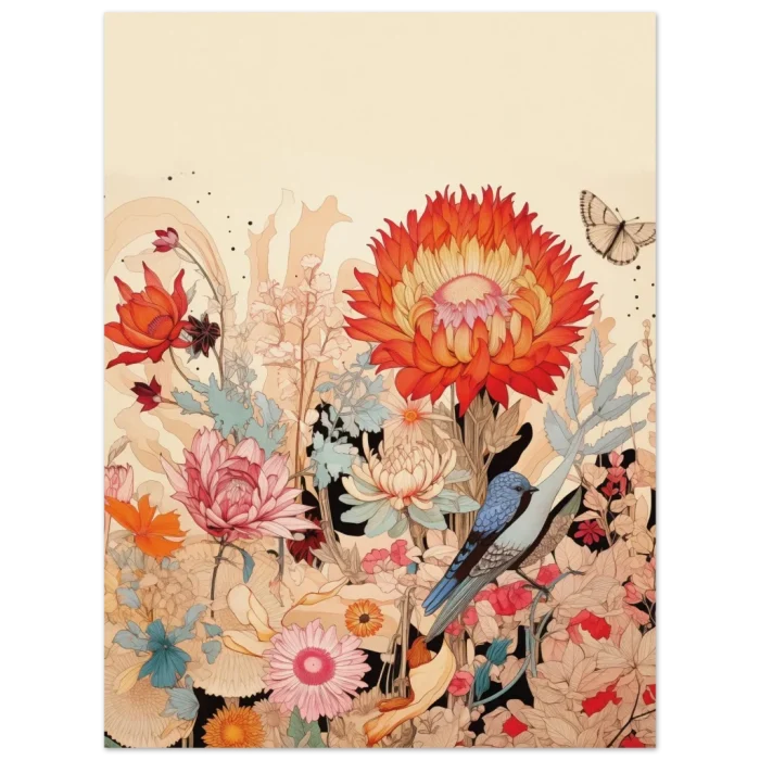 Vibrant Flora & Fauna - Botanical Garden Art Print on Premium Matte Paper - Image 3