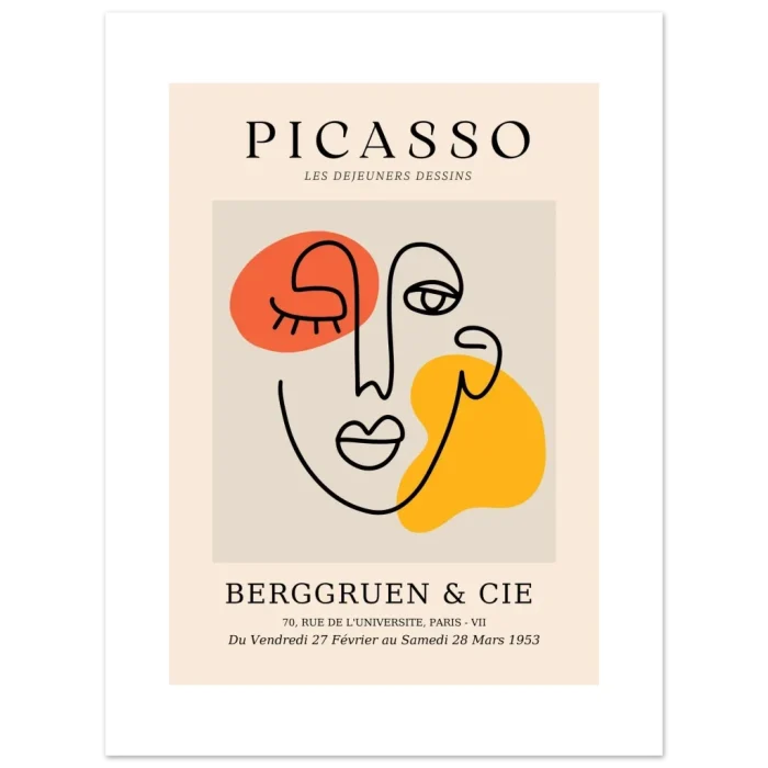 Picasso Abstract Face Art Print: Premium Matte Paper Poster - Image 3