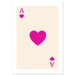 Bold Fuchsia Ace of Hearts Playing Card Art Print Poster