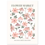 Flower Market Botanical Print Poster - Watercolor Blush & Sage Floral Art