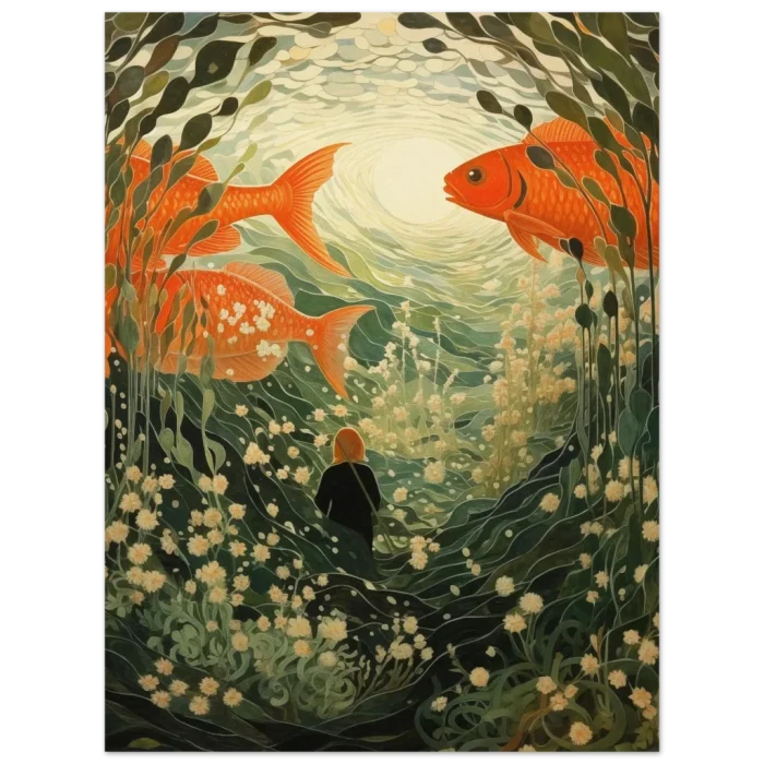 Enchanted Underwater Garden Art Print - Premium Matte Paper Poster - Image 2