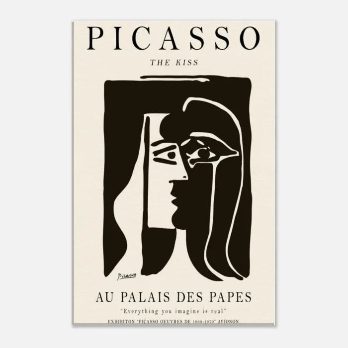 Picasso "The Kiss" Abstract Exhibition Poster – Timeless Black & White Cubist Art Canvas for Modern Spaces - Image 6