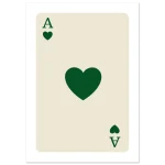 Lucky Green Ace of Hearts Card Poster – Classic Semi-Glossy Paper Art in Multiple Sizes