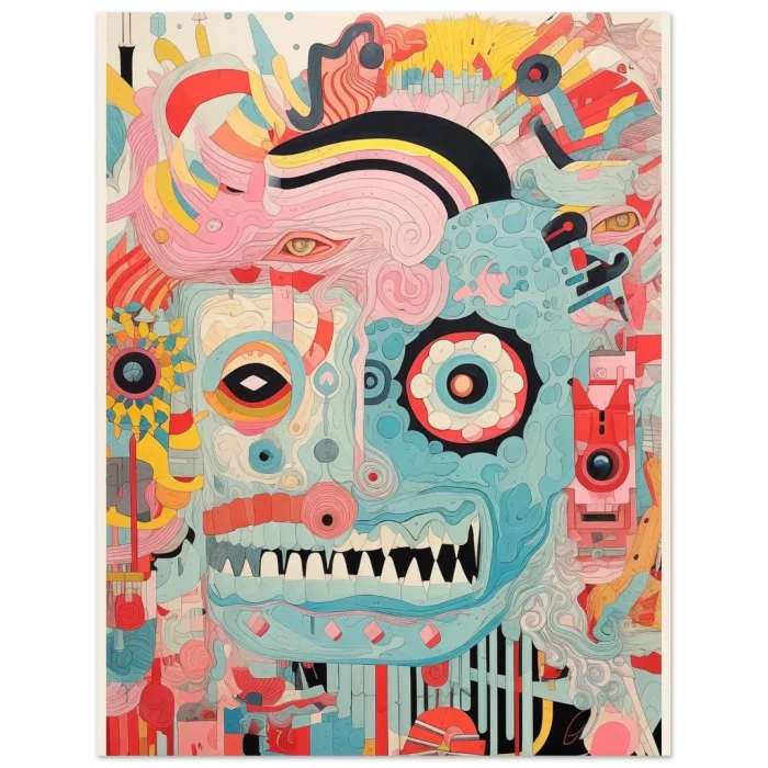 Abstract Psychedelic Face 40 x 50 - Premium Matte Paper Poster in Vibrant Pop Art Style - Image 5