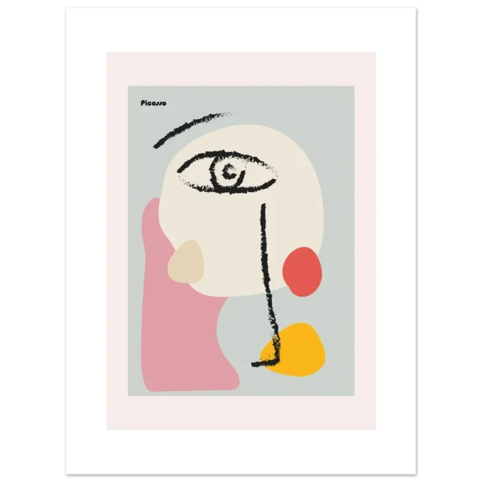 Abstract Picasso Face Art Print - Premium Matte Paper Poster in Multiple Sizes - Image 3