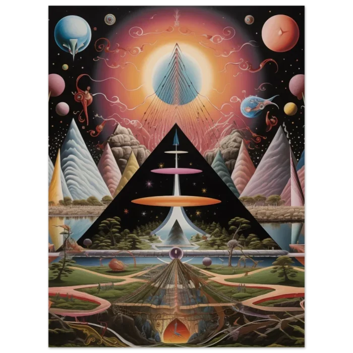 Cosmic Enlightenment: Abstract Psychedelic Art Print - Premium Matte Paper Poster in Multiple Sizes - Image 3