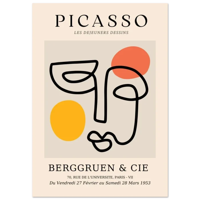 Minimalist Picasso Abstract Line Art Face Poster – Premium Matte Paper for Modern Decor - Image 2