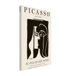 Picasso "The Kiss" Abstract Exhibition Poster – Timeless Black & White Cubist Art Canvas for Modern Spaces