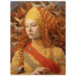 Mystic Empress: Golden Avian Tapestry 40x50 - Premium Matte Paper Poster - Image 2