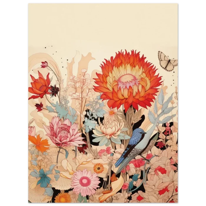 Vibrant Flora & Fauna - Botanical Garden Art Print on Premium Matte Paper - Image 4