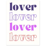 Retro Love Typography Print - Premium Matte Paper Poster in Vibrant Pink & Purple Hues, Multiple Sizes - Image 6