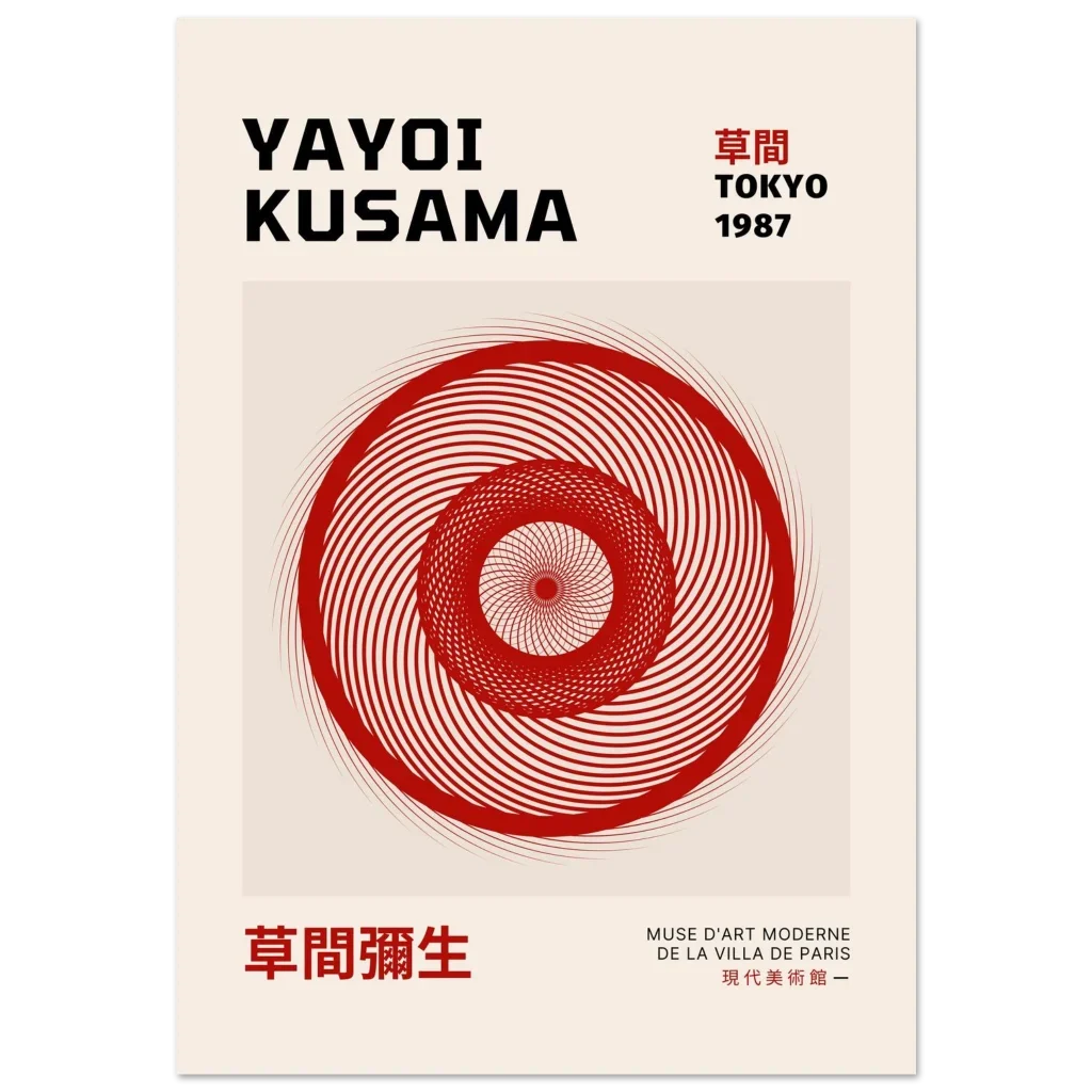 c2d0e710-4287-414f-a0c8-4f85ef217f1c.webp Yayoi Kusama Tokyo 1987 Exhibition Art Print – Premium Matte Poster in Various Sizes - Image 1