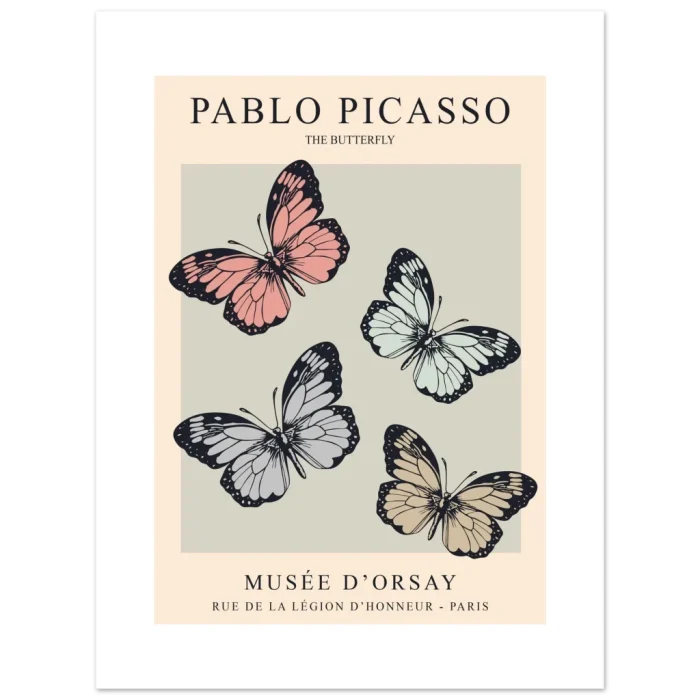 Picasso Butterfly Collection Art Print – Premium Matte Paper Poster in Multiple Sizes - Image 3