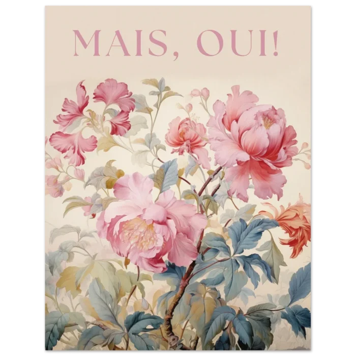 Mais, Oui! Parisian Floral Blush - Premium Matte Paper Poster in Multiple Sizes - Image 5