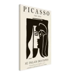 Picasso "The Kiss" Abstract Exhibition Poster – Timeless Black & White Cubist Art Canvas for Modern Spaces - Image 2