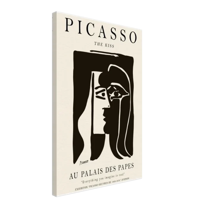 Picasso "The Kiss" Abstract Exhibition Poster – Timeless Black & White Cubist Art Canvas for Modern Spaces - Image 2